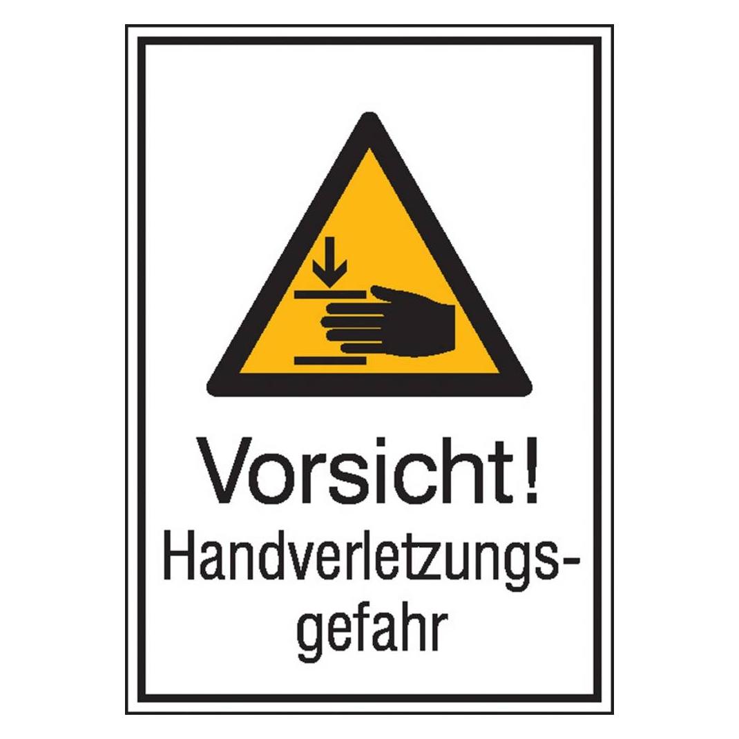 Wolk Warn-Kombischild Vorsicht! Handverletzungsgefahr Folie selbstklebend (21.0764)