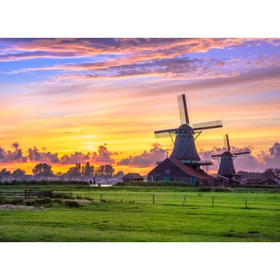 Fototapete PAPERMOON "Dutch Windmills", bunt, B:4m L:2,6m, Vlies, Tapeten