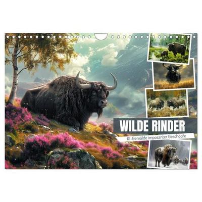 Wilde Rinder (Wandkalender 2027 DIN A4 quer), CALVENDO Monatskalender