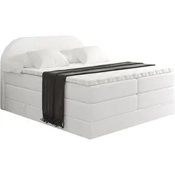 BOXSPRINGBETT mit Matratze und Lattenrost - NOX KING-180x200 - Weiß