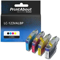 Druckerpatrone kompatibel mit Brother LC-123VALBP - 4-farbig - Multipack