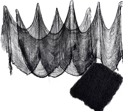 Inspire Curations Black Halloween Spider Web Gauze Decoration For Haunted House Party Decor black 2m