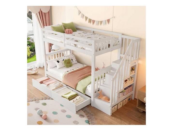 LuxusKollektion Etagenbett Etagenbett 90x200 mit Schubladen (1-St)