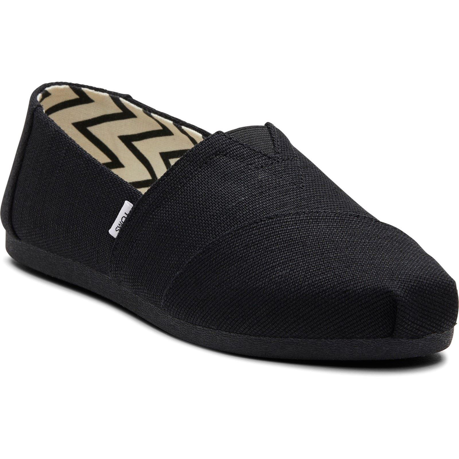 TOMS Alpargata Classic Baumwolle Damen Schwarze Espadrilles