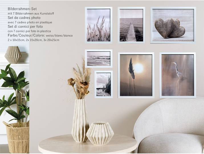 Home and More Kunststoffrahmen 7er Set Weiss