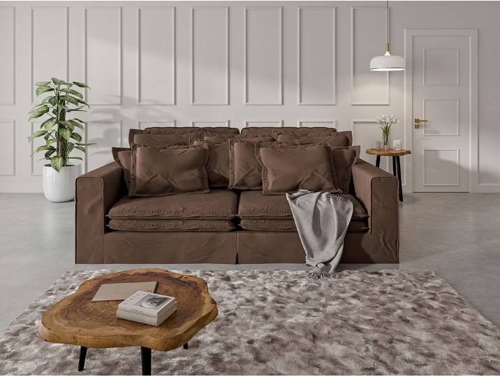 Home affaire 4-Sitzer ALISSAS mit vielen Kissen, Biesen an den Kissen, Hussenoptik, mit kleinen Taschen an der Seite zum Verstauen