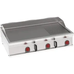EURAST - Elektrische grillplatte fe 15 mm teilweise geriffelt auf offenem untergestell - 1200x700x280 mm - 11700 W 400/3V - 36202617