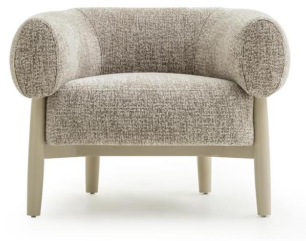 Sessel 1 Sitzer Wohnzimmer Moderne Design Beige Möbel Luxus Lounge Club