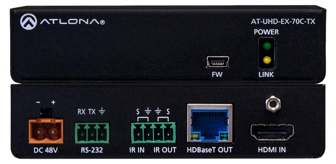 Atlona AT-UHD-EX-70C-TX, 4096 x 2160 Pixel, AV-Sender, 70 m, Kabelgebunden, HDCP