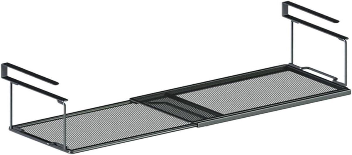 Uitbreidbare kastplank in zwart, flexibel verstelbaar van 385 tot 70 cm