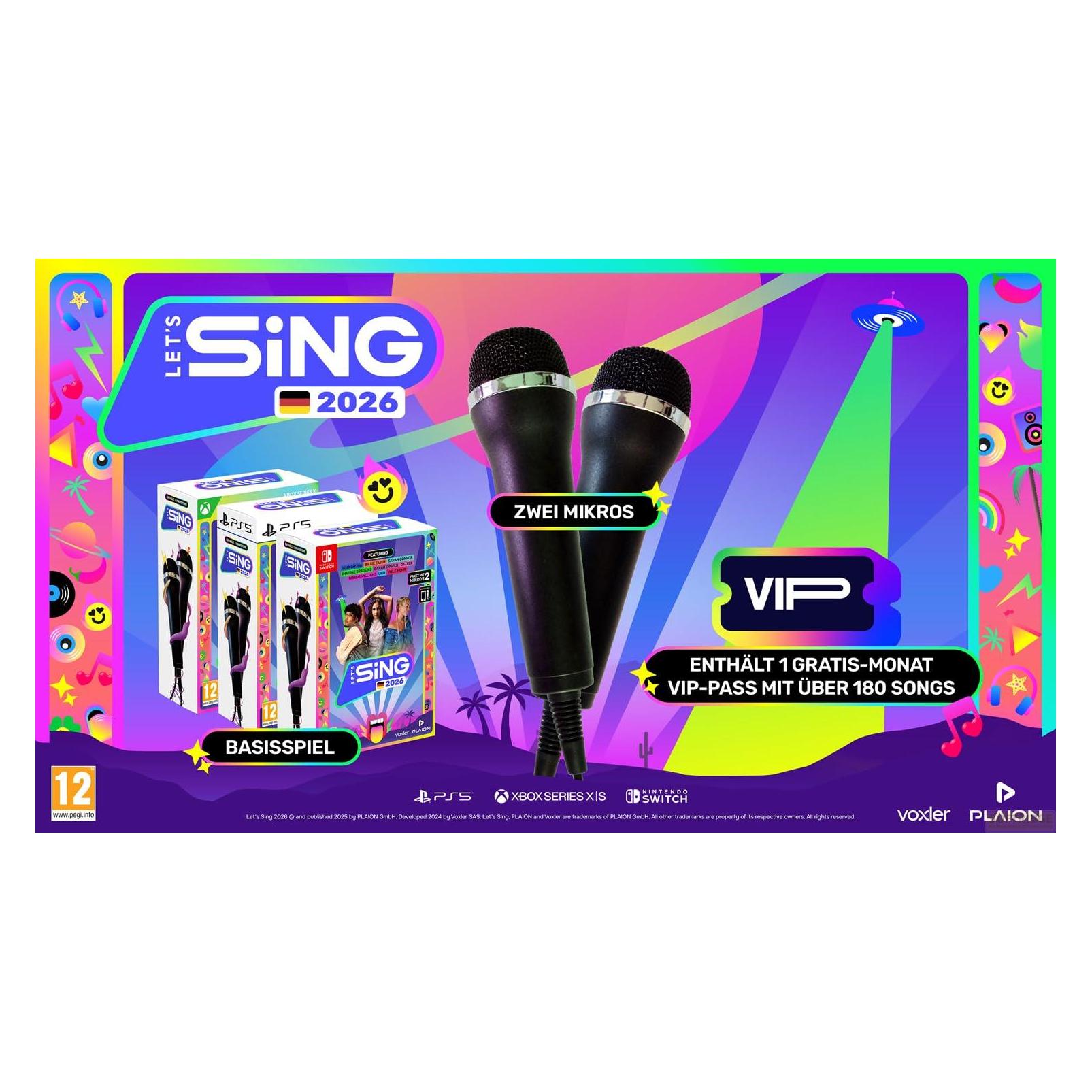 Plaion Let's Sing 2026 + 2 Mics (PS5, DE) (1160689)