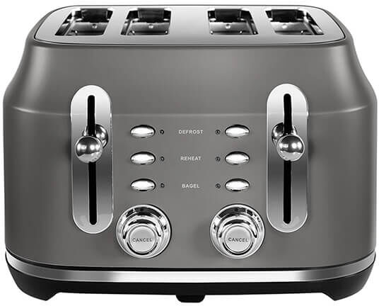 Rangemaster Classic Matt Grey 4 Slice Toaster
