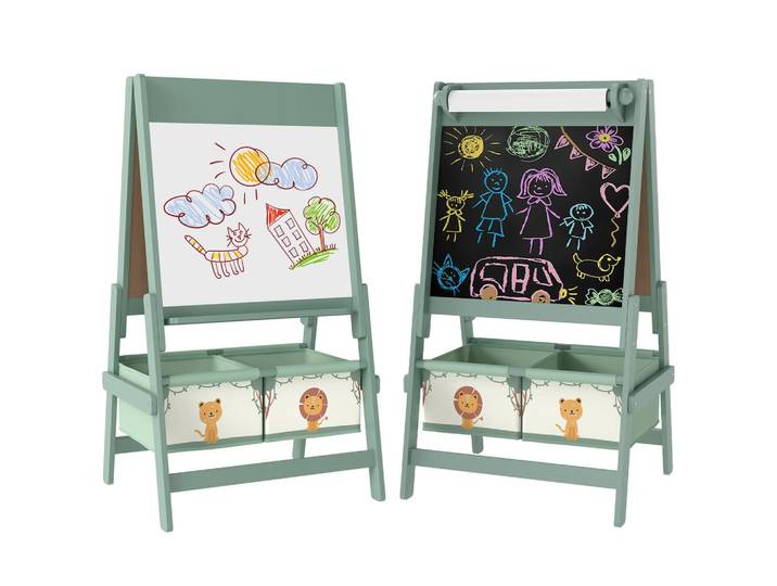 ComfortXL Maltafel De-18200 3-in-1 mit Papierrolle Grün, 46x94x54 cm, Dekoration, Malbedarf & Bastelbedarf