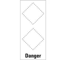 Aufkleber I Grundetikett Danger, für 2 GHS-Piktogramme, Polyesterfolie, selbstklebend, 55x115mm