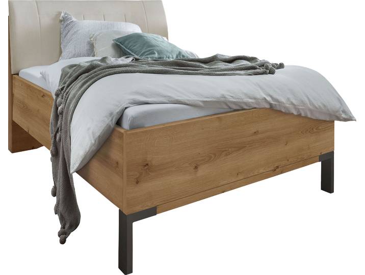 Futonbett, Braun, 109x218 cm, Kunstleder, Polsterkopfteil, Komfort, Wiemann
