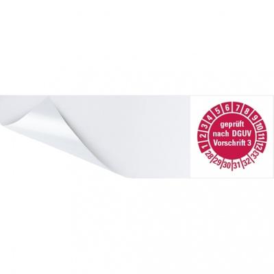 Dreifke® Kabelprüfplakette geprüft n. DGUV 3 28-33, rot, Folie, selbstkl., 57x25mm, 6 Stk.