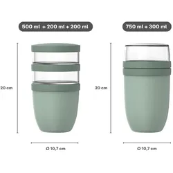 Mepal Ellipse Lunchpot-Set XL, Lunchbox, Schwarz