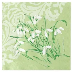 Sovie HORECA Serviette Melanie in grün aus Tissue Deluxe®, 4-lagig, 40 x 40 cm, 50 Stück Hochzeit Frühling Blumen