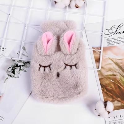 Inspired Finds Cartoon Plush Hot Water Bottle With Soft Cover For Winter Warmth beige