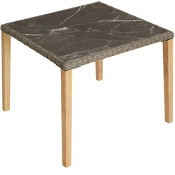 tectake Rattan Tisch Tarent 93,5x93,5x75cm  Natur