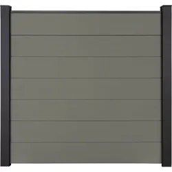 GroJa Solid Grande Steckzaun Sichtschutzzaun Grau Sichtschutz Steckzaun Lamellenzaun