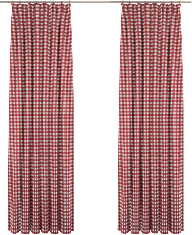 Ebern Designs Montilly Room Darkening Curtain Pair Red/White 115 W x 200 D cm
