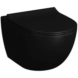 Vitra Sento Wand-WC VitrAflush 2.0 Schwarz Matt, 7748B483-0101 7748B483-0101