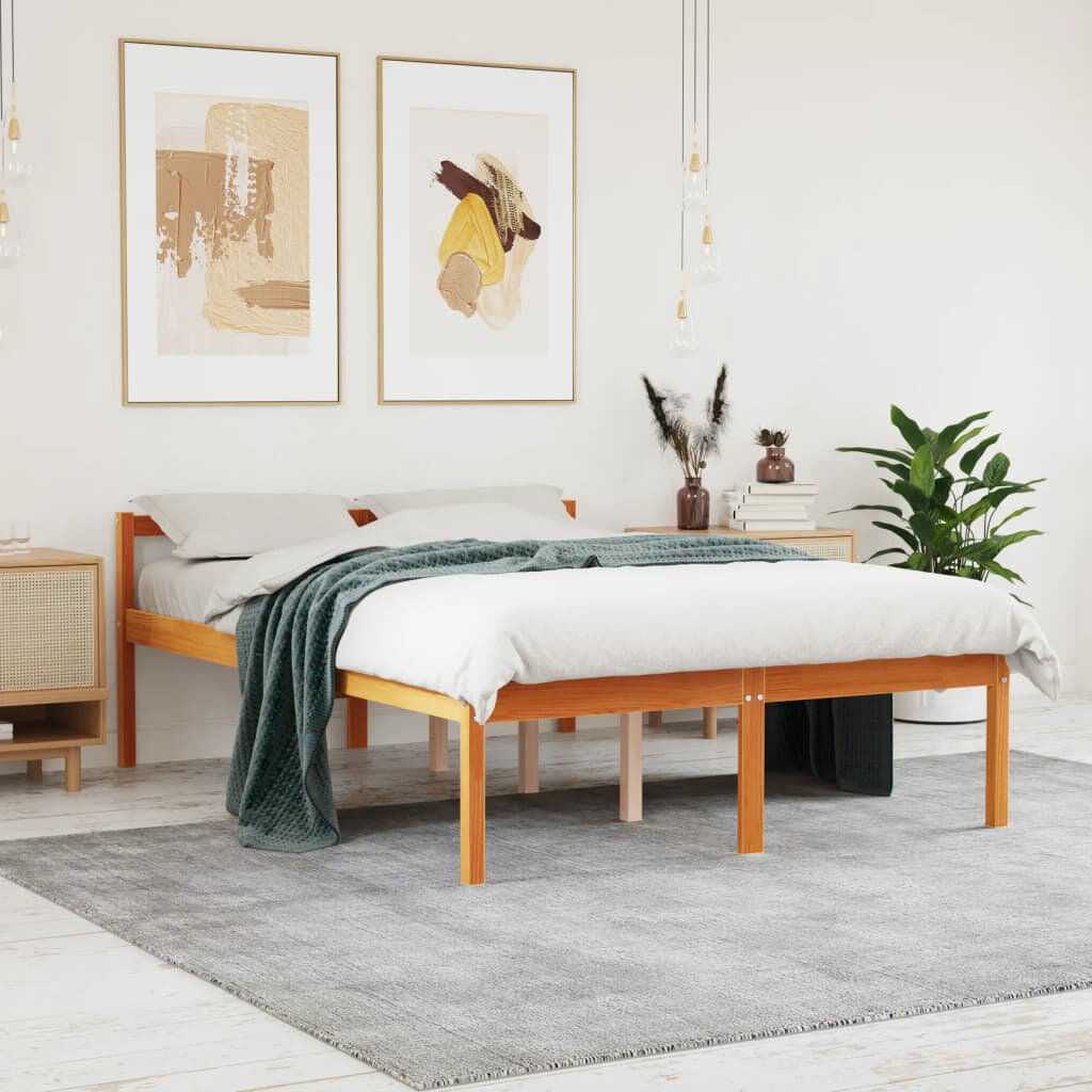 Alpen Home Bonapart Solid Wood Bed Brown;Wax brown Double (4'6)