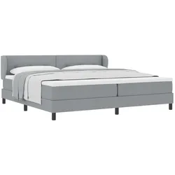 vidaXL, Boxspringbett, Boxspringbett Mit Matratze Stoff Hellgrau (200 x 200 cm)