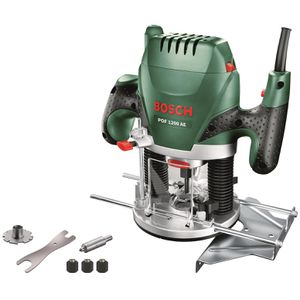 Bosch Oberfräse POF 1200 AE, 060326A100, Netzbetrieb, 1200 W, 0 - 55 mm Frästiefe, Schaft-Ø 6 - 8 mm