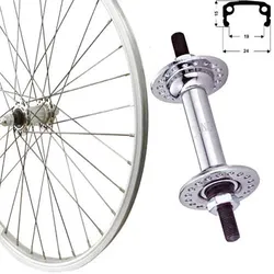 Vorderrad 20" silber Kasten-Alu, Stahlnabe