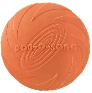 The Handy Homestead Soft Silicone Dog Flying Disc Fetch Toy For Puppy Training orange 22cm