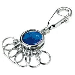 TROIKA AROUND THE WORLD Schlüsselring Blau, Silber