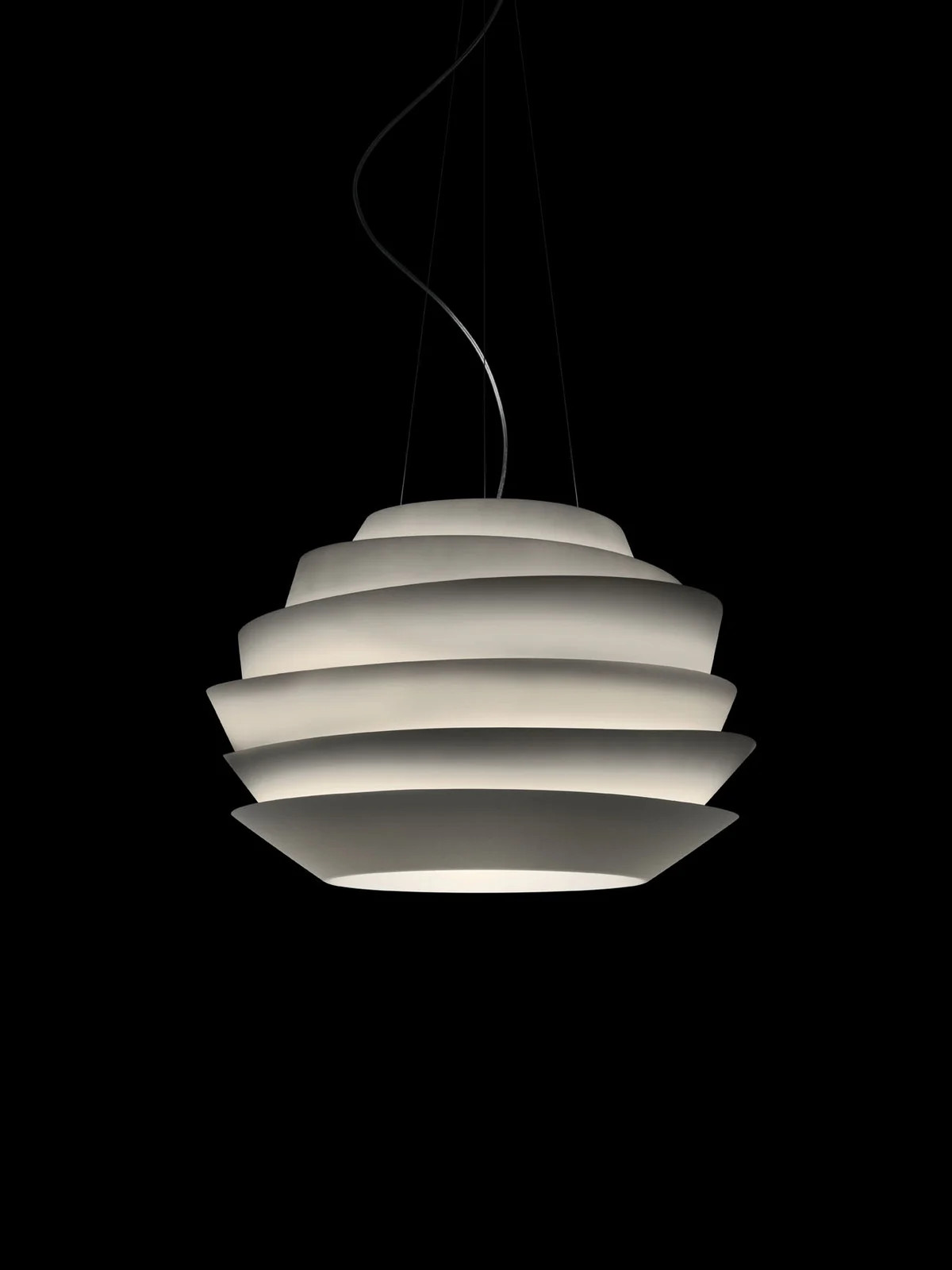Foscarini Le Soleil hanglamp wit kunststof voor de eetkamer met E27 & GU10 fitting en 3,5 m kabel