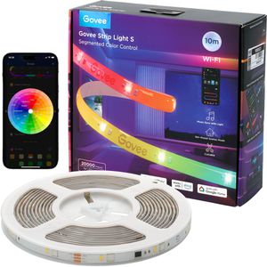 Govee LED-Streifen Strip Light S, dimmbar, weiß + RGB, für innen, 230 V, selbstklebend, App-fähig, 10 m