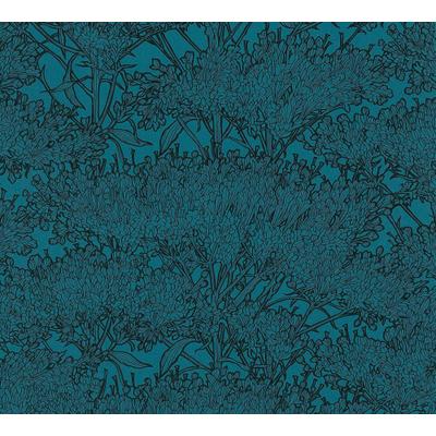 Vliestapete ARCHITECTS PAPER "Absolutely Chic", blau (aquablau, graublau), B:0,53m L:10,05m, Vinyl, Tapeten, Designtapete Tapete Dschungel