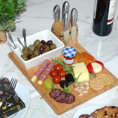 Picnic at Ascot NCAA West Virginia Mountaineers Bamboo Cheese & Charcuterie Board