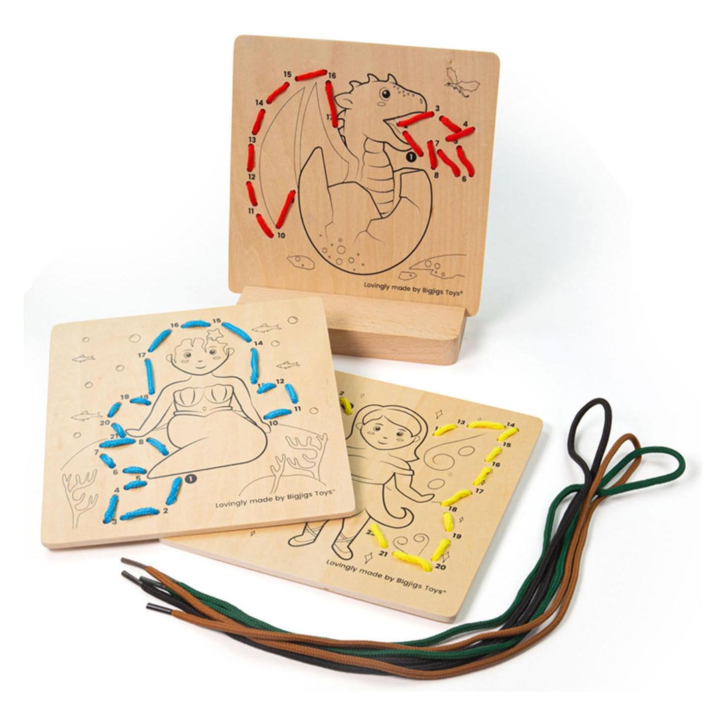 Bigjigs Zahlenpuzzle aus Holz - Fairytale World, 8dlg. (BJ34051)