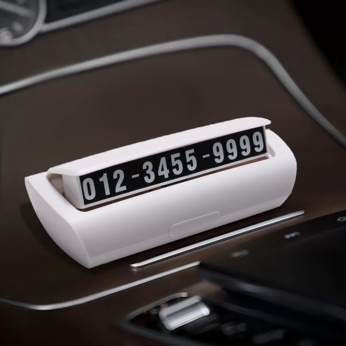 INF Temporäres Auto-Parknummernschild – Privatsphäre Schutz, Ein-Tasten Verdeckung, Magnetische Ziffern, PC+ABS Schwarz
