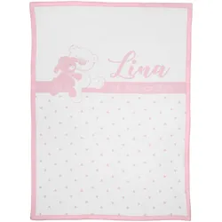 Herding Babydecke Unicade mit Namen 75x100 cm, rosa
