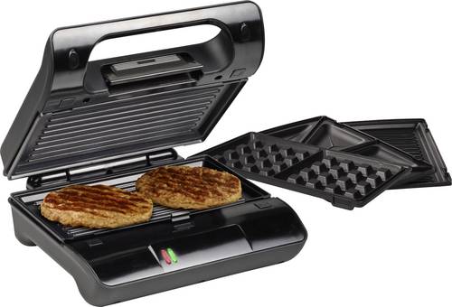 Princess 01.117002.01.001 Elektro Kontaktgrill Kontrollleuchte, Antihaftbeschichtung Schwarz