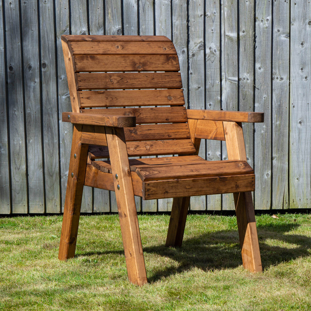 Dakota Fields Caullin Solid Wood Outdoor Lounge Chair Brown 100cm H X 68cm W X 74cm D