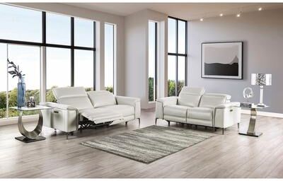 Esofastore Modern Taupe Finish Extendable Power Recliner Sofa Set