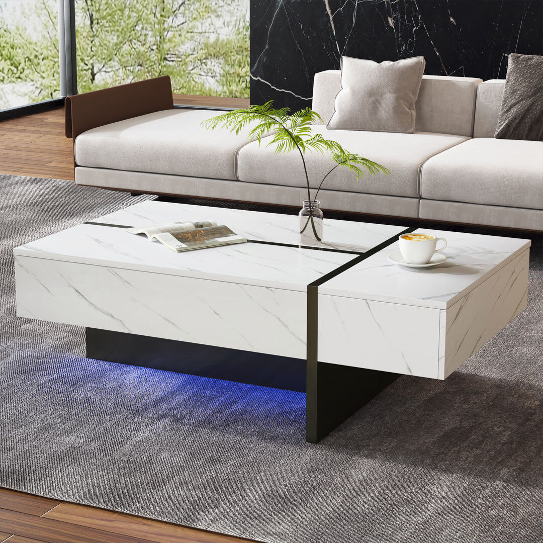 Metro Coffee Table White 35cm H X 105cm W X 60cm D