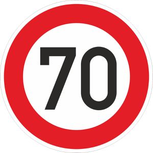 SafetyMarking Verkehrsschild StVO zugelassen, 60 cm, VZ 274-70, RA1/C, Höchstgeschwindigkeit 70 km/h