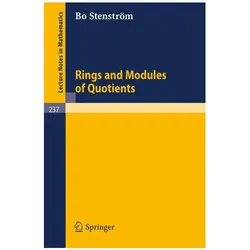 Rings and Modules of Quotients, Fachbücher von B. Stenström
