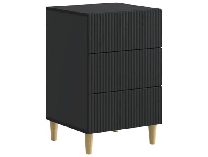 KDVXBCQJH Nachttisch Schwarz 43 x 41 x 66,5 cm Holzwerkstoff Kompakter Nachtschrank mit 3 Schubladen für das Schlafzimmer. Bietet viel Stauraum auf kleinem Raum und passt stilvoll.