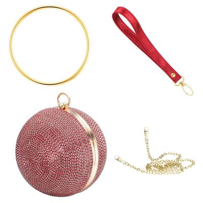 Abendtasche JULIE JULSEN "Metall mit Zirkonia rot", Damen, rot, Taschen Abendtasche