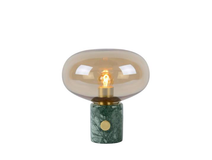 Lucide Tischleuchte Charlize, Bernsteinfarben, Glas, bauchig, 24 cm, RoHS, Reach, Lampen & Leuchten, Innenbeleuchtung, Tischlampen, Tischlampen