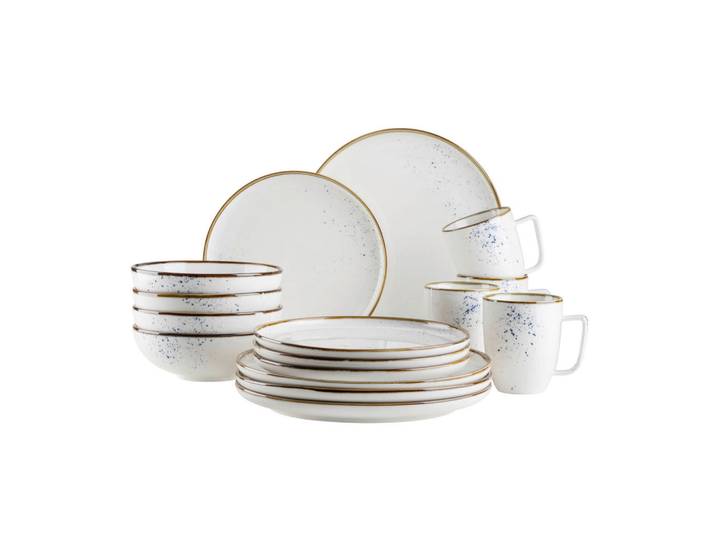 Mäser Kombiservice, Blau, Weiß, Keramik, 16-teilig, 360 ml, Essen & Trinken, Geschirr, Geschirr-Sets, Kombiservice